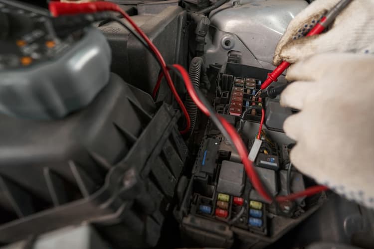 Electrical wiring and control module diagnostics on a German vehicle at Bachmobile in Tomball, Texas